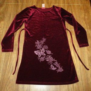 Bundle 3 for $15 - Red Velvet Dress with Glitter Floral Print